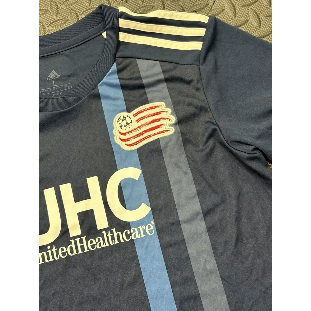 New England Revolution Jersey Large Home Blue Adidas MLS UHC REVS EUC
